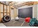 Unfinished basement offers recreational space featuring painted concrete walls and ceiling with duct work exposed at 2452 Stone Manor Ne Dr, Buford, GA 30519