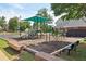 Community playground featuring slides, play equipment, swings and benches for relaxing at 2452 Stone Manor Ne Dr, Buford, GA 30519
