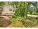 Exterior side yard surrounded by greenery and trees on a sunny day at 3196 Windfield Cir, Tucker, GA 30084