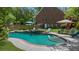 Beautiful backyard with a large pool and spa, perfect for entertaining at 340 Helens Manor Dr, Lawrenceville, GA 30045