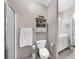 Neutral bathroom with a toilet, towel rack, shower, and vanity offering great space at 340 Helens Manor Dr, Lawrenceville, GA 30045