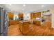 Gourmet kitchen with granite countertops, stainless steel appliances and breakfast bar at 340 Helens Manor Dr, Lawrenceville, GA 30045