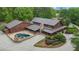 Beautiful rustic home featuring a private pool, stone detailing, and mature landscaping at 14501 Woolsey Rd, Hampton, GA 30228