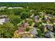 Aerial view of a neighborhood featuring lush greenery, mature trees, and well-maintained homes at 1701 Clay Brooke Se Ct, Smyrna, GA 30082