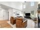 Bright, two-story living room with high ceilings, hardwood floors, and a fireplace at 1701 Clay Brooke Se Ct, Smyrna, GA 30082