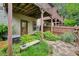 Charming backyard offers privacy with stone details and lush landscaping at 3202 Saute Way, Avondale Estates, GA 30002