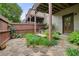 Charming backyard offers privacy with stone details and lush landscaping at 3202 Saute Way, Avondale Estates, GA 30002