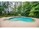 Inviting backyard pool featuring a stone border and a sunbathing area with comfortable seating at 7392 N Mitchell N Ct, Villa Rica, GA 30180