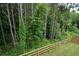 Wooded backyard view from upper deck, with a wooden fence surrounding the property at 302 Aspen Valley Ln, Dallas, GA 30157