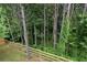 Wooded backyard view of lush greenery and a wooden fence surrounding the property at 302 Aspen Valley Ln, Dallas, GA 30157