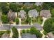 An aerial shot showing beautiful homes with mature trees, manicured lawns, and well-maintained streets in a desirable neighborhood at 400 Mabry Pl, Atlanta, GA 30319