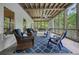 Inviting screened porch with comfortable seating, ceiling fan, and wooded views at 6017 Chestatee Creek Nw Ct, Acworth, GA 30101