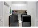 Efficient laundry room with modern washer and dryer units and ample storage at 1875 Edgemont Ct, Cumming, GA 30041