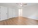 Bedroom featuring hardwood floors, natural lighting, a ceiling fan, and neutral paint at 3119 Medley Rdg, Decatur, GA 30033