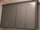 A set of gray cabinets with chrome handles at 4525 Aiden Way, Cumming, GA 30041