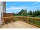Wooden deck with railing and views of trees at 1858 Glenview Park Cir, Duluth, GA 30097