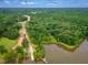 Beautiful aerial view of a wooded homesite with lake access and a private dock at 410 Iroquois Ct, Covington, GA 30014