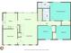 Floorplan showcasing the home's first floor with kitchen, bedrooms, living and dining areas at 178 Castleair Ne Dr, Kennesaw, GA 30144