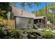 Charming back of house with water feature and lush landscaping around screened-in porch at 1833 N Rock Springs Ne Rd, Atlanta, GA 30324