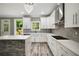 Modern kitchen design with white cabinets, quartz countertops, and sleek stainless steel appliances at 4140 Camaron Way, Snellville, GA 30039