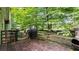 Back deck is surrounded by mature trees offering shade and privacy, perfect for relaxing or grilling at 3627 Spring Meadow Court, Acworth, GA 30101