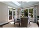 Breakfast nook with French doors opening to the deck and views of the backyard at 4115 Falls Ridge Dr, Johns Creek, GA 30022