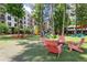 Relaxing outdoor space with colorful chairs, offering an inviting area for residents to gather at 1244 Chelsea Nw Cir, Atlanta, GA 30318