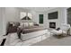 Beautiful main bedroom with cozy fireplace, sitting chair, and modern decor at 821 Camden Park Ct, Atlanta, GA 30342
