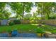 Well-maintained backyard features green grass, a fire pit, lush foliage, and a wooden fence at 135 Martha Ne Ave, Atlanta, GA 30317