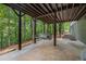 Inviting covered patio features a swing for outdoor relaxation surrounded by lush greenery at 3710 Country Estate Dr Nw, Kennesaw, GA 30152