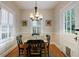 Bright dining nook with wainscoting, wooden table, and a view of the backyard at 2811 Alpine Ne Rd, Atlanta, GA 30305