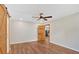 Bedroom boasting hardwood flooring, standard closet, and easy access to the common areas of the home at 161 Old Vandiver Dr, Canton, GA 30114