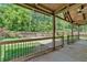Inviting covered patio with view of fenced backyard and lush landscaping at 161 Old Vandiver Dr, Canton, GA 30114