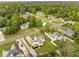 Aerial view of home in cul-de-sac with lush tree coverage and landscaping in a suburban neighborhood at 1320 Pinyon Pl, Lawrenceville, GA 30043
