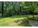The backyard of the house features a well-manicured lawn and lush trees providing shade and privacy at 1534 Sw Austin Sw Rd, Atlanta, GA 30331