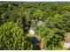 Aerial view of the property surrounded by mature trees, offering privacy and a natural setting at 3158 Granby Ave, Scottdale, GA 30079