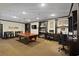 Game room with a pool table, dark wood trim, multiple computers, and a ceiling fan at 3777 Peachtree Ne Rd # 1227, Brookhaven, GA 30319