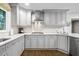 Beautiful kitchen equipped with gray cabinets, stainless steel appliances, and stylish countertops at 1315 Merry Ne Ln, Atlanta, GA 30329
