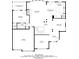 Detailed floor plan featuring kitchen, living spaces, office and garage on the main level at 4645 Wykeshire Ct, Cumming, GA 30041