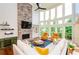 Soaring ceilings and fireplace create a stunning living room space at 4645 Wykeshire Ct, Cumming, GA 30041