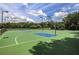 Outdoor basketball court with lighting surrounded by tall trees at 4460 Greycliff Pte, Douglasville, GA 30135