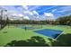 Outdoor pickleball and tennis courts with benches and lighting for evening play at 4460 Greycliff Pte, Douglasville, GA 30135
