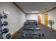 Weight room includes a full rack of free weights and weight bench at 4460 Greycliff Pte, Douglasville, GA 30135