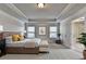 Spacious main bedroom with neutral walls, carpet, tray ceiling, and ensuite bathroom access at 4250 Pembia Dr, Cumming, GA 30028