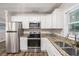 Kitchen with stainless steel appliances, granite countertops and white cabinets at 2721 Glenvalley Dr, Decatur, GA 30032