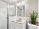 Bright bathroom featuring a glass-enclosed shower and granite vanity at 1151 Bromley Rd, Avondale Estates, GA 30002