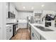 Modern kitchen with white cabinets, stainless steel appliances, and a center island at 774 Belrose Dr, Smyrna, GA 30080
