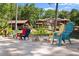 Spacious backyard with lounge chairs, landscaping, and a lovely view of the house at 1572 Azalea Dr, Lawrenceville, GA 30043