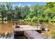 Lakefront property featuring private dock ideal for fishing and enjoying serene water views at 1572 Azalea Dr, Lawrenceville, GA 30043