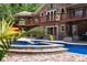 Relaxing backyard retreat with a pool, spa, and covered patio area perfect for outdoor entertaining at 1572 Azalea Dr, Lawrenceville, GA 30043